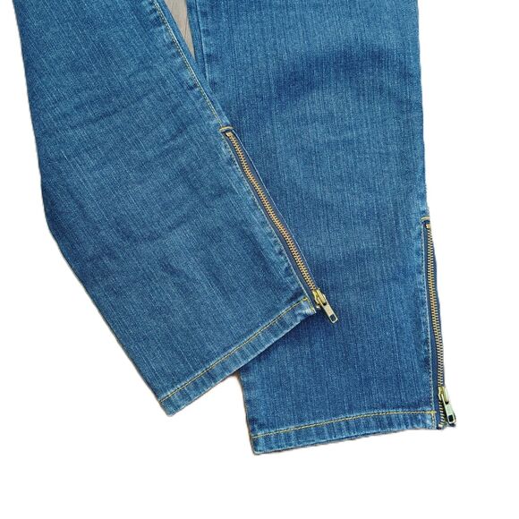 MICHAEL KORS Zipper Cropped Ankle Sz 10 Women's Mid Rise Stretch Jeans - Picture 2 of 6